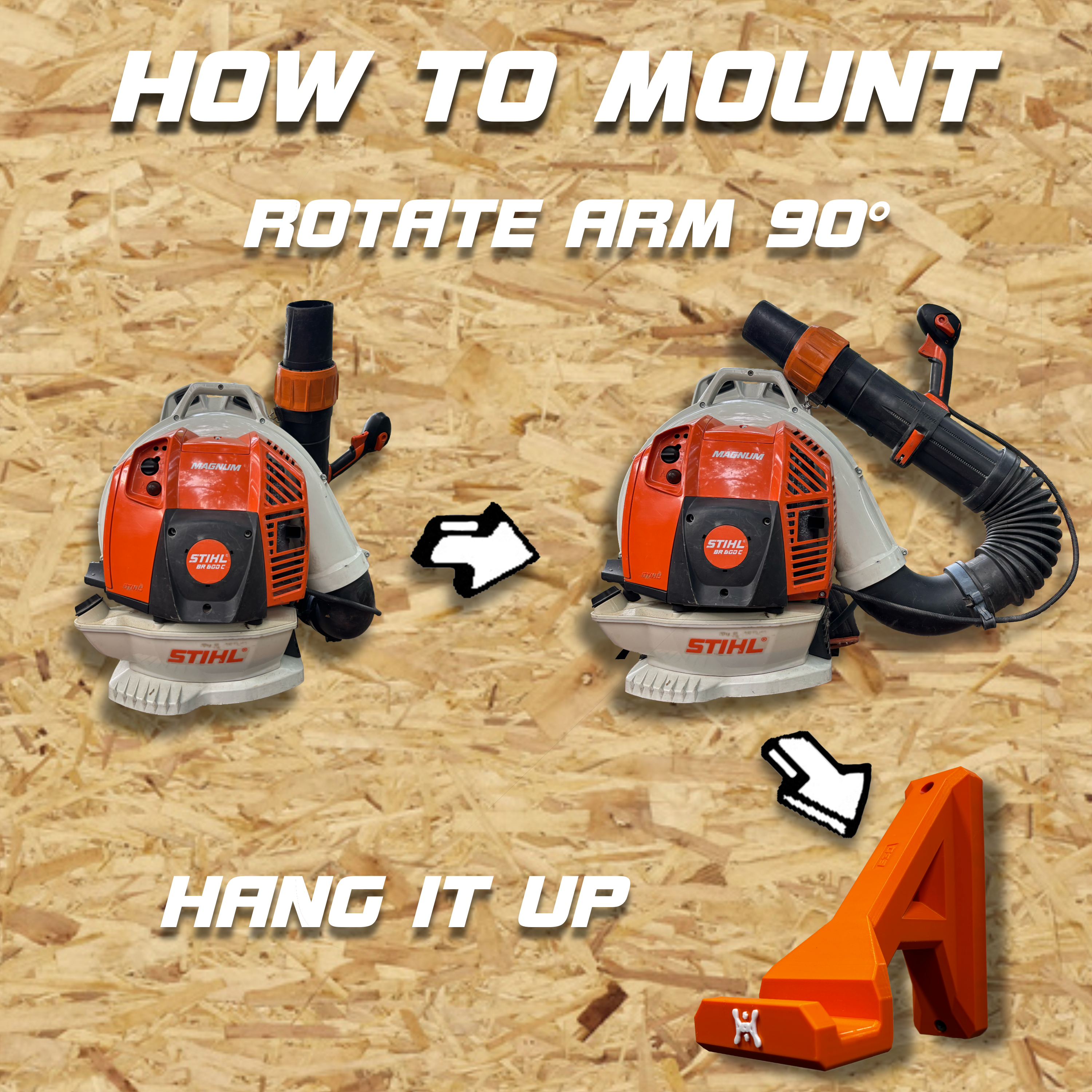 STIHL Backpack Blower BR800 Series Compatible Wall Mount Hanger