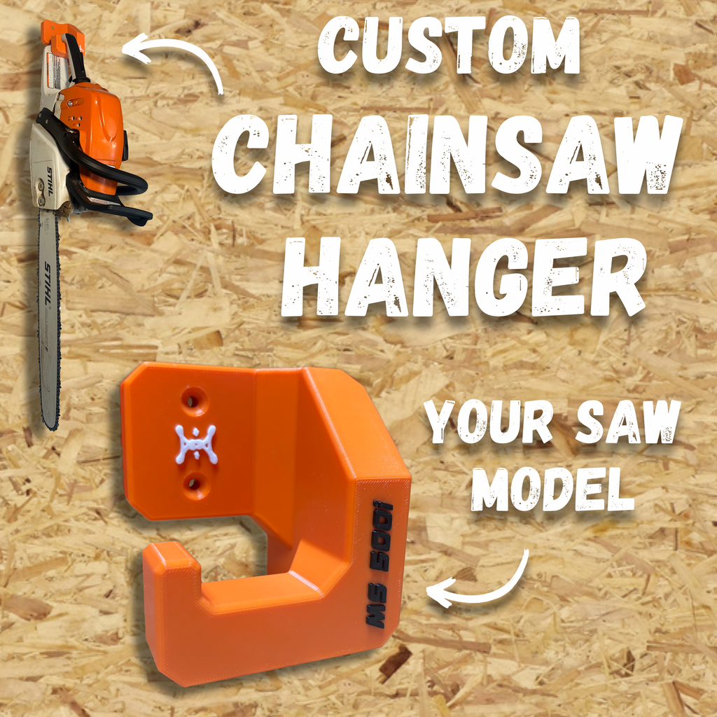 Customizable STIHL Chainsaw Compatible Wall Mount Hanger