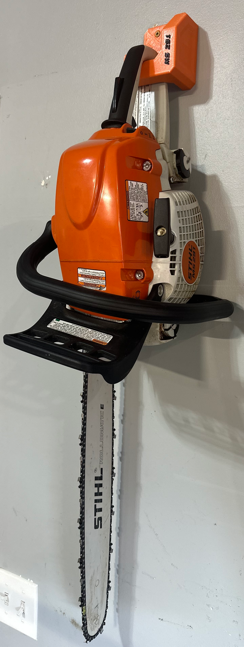 Customizable STIHL Chainsaw Compatible Wall Mount Hanger