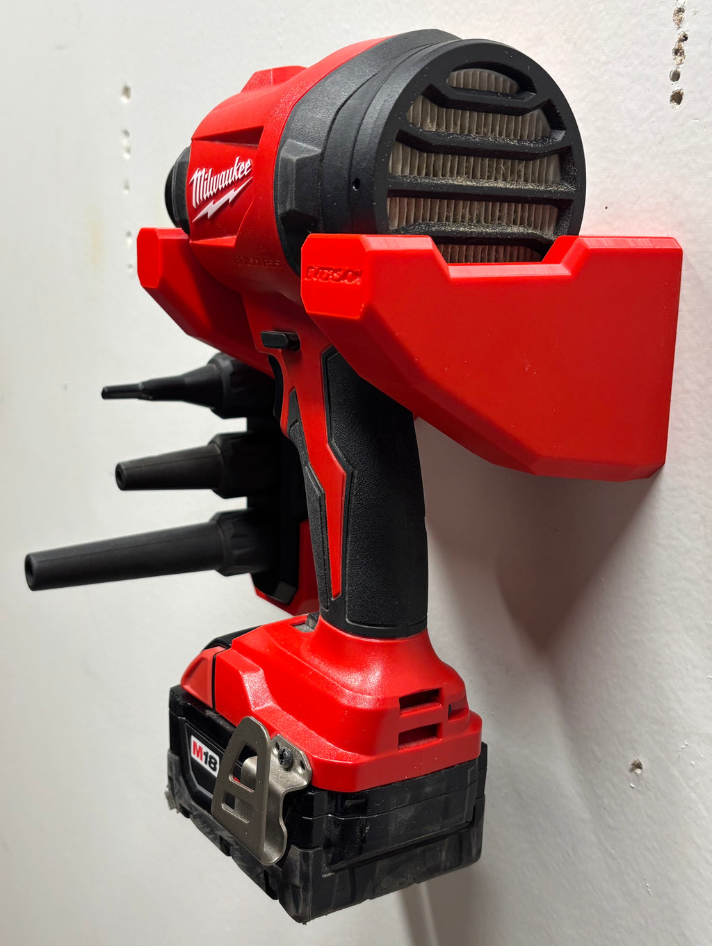 Milwaukee M18 Precision Blower Compatible Wall Mount Hanger (for #0887-20)