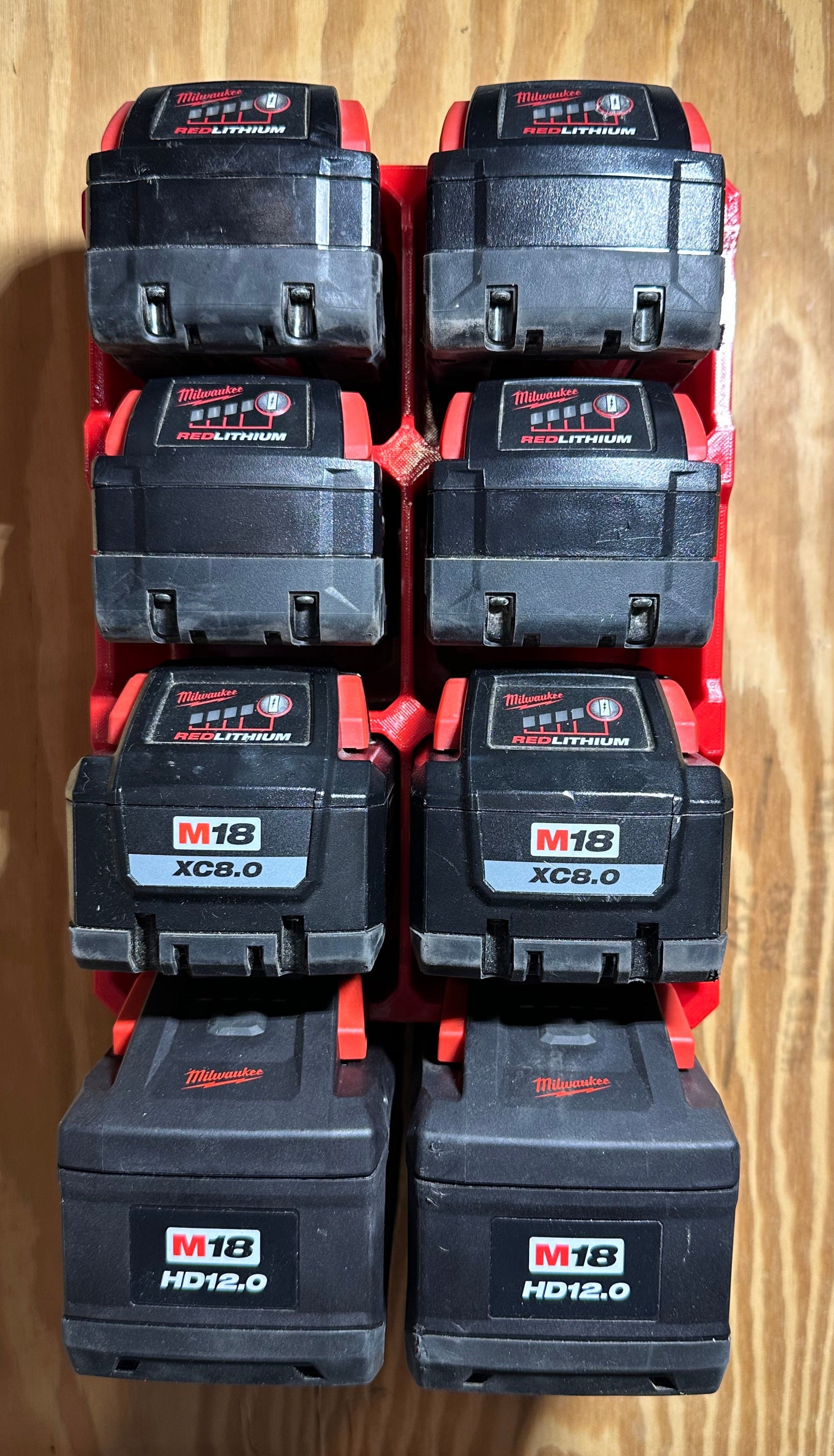 Milwaukee M18 Compatible 8-Bay Battery Rack Wall Mount