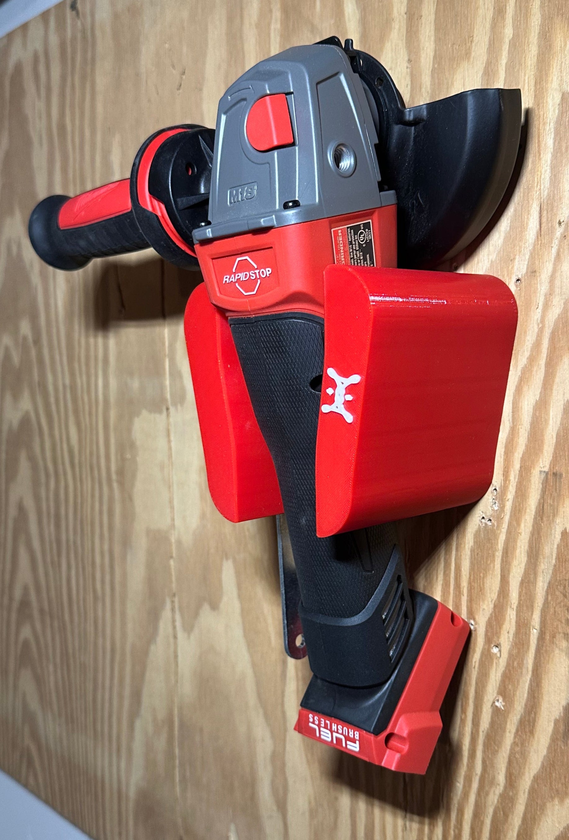 Milwaukee M18 Angle Grinder Compatible Wall Mount with Wrench Storage