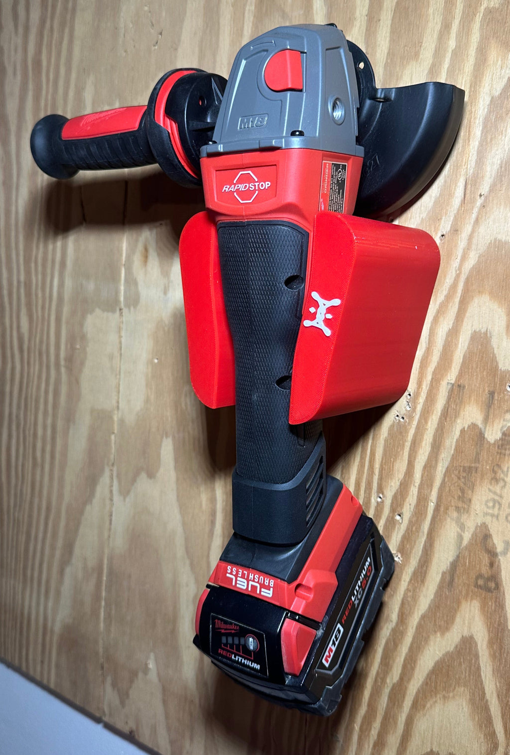 Milwaukee M18 Angle Grinder Compatible Wall Mount with Wrench Storage