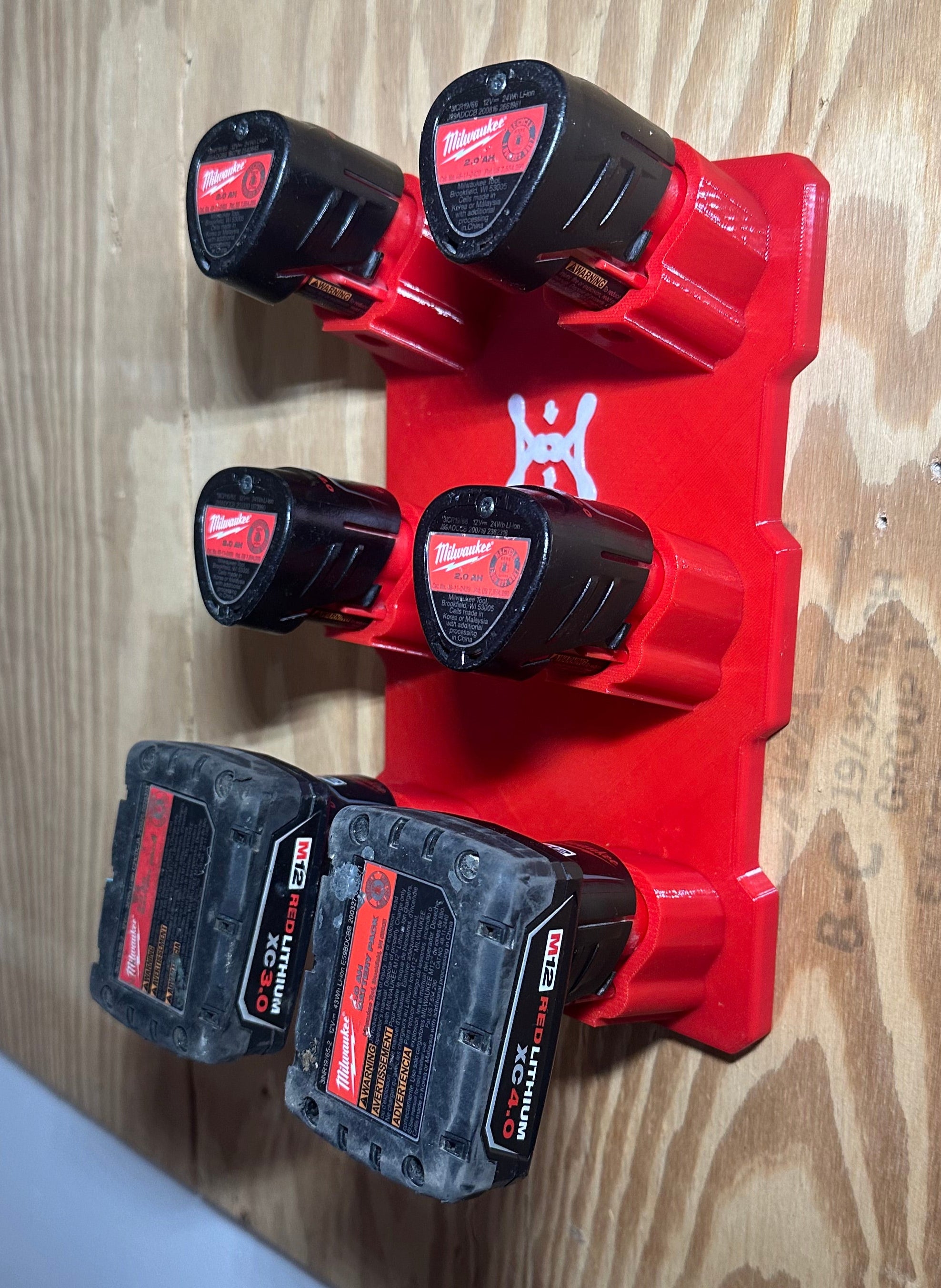 Milwaukee M12 Compatible 6-Bay Battery Rack Wall Mount