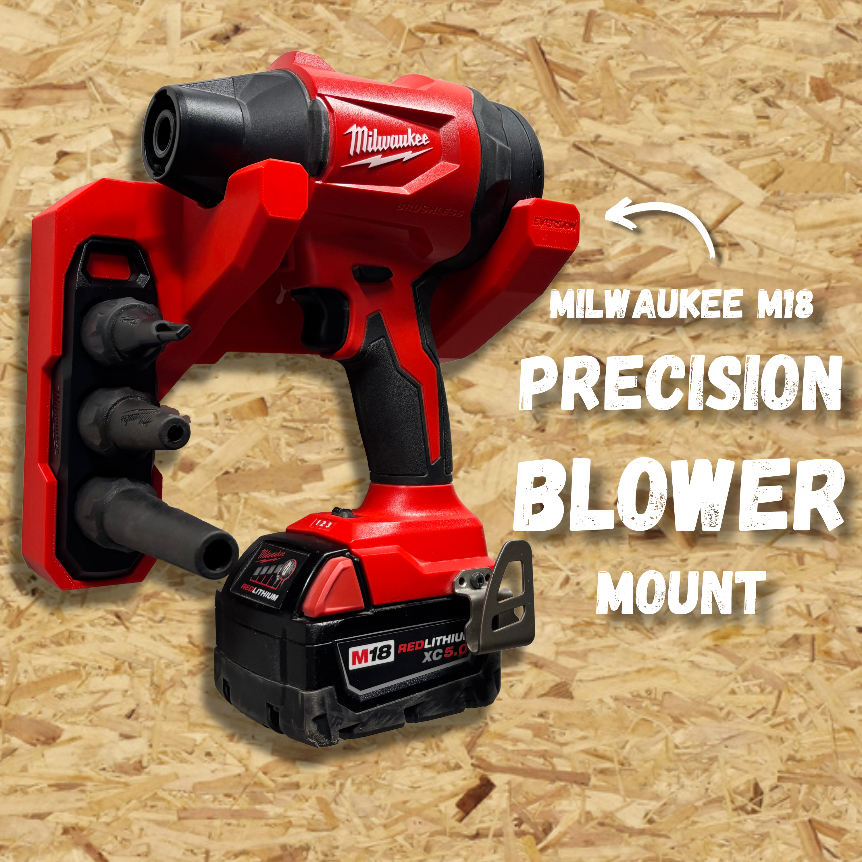 Milwaukee M18 Precision Blower Compatible Wall Mount Hanger (for #0887-20)
