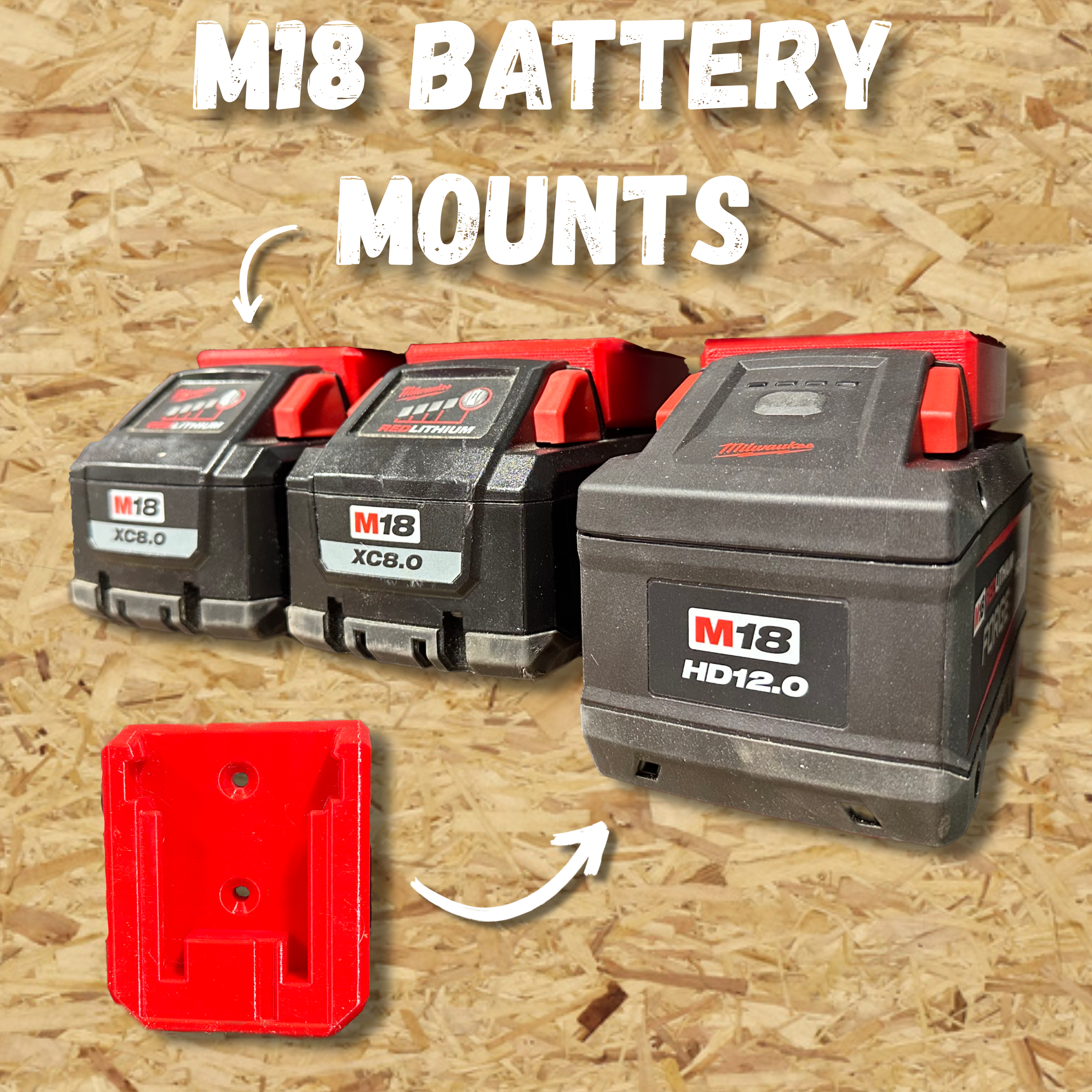Milwaukee M18 Individual Battery Mounts (5-Pack)