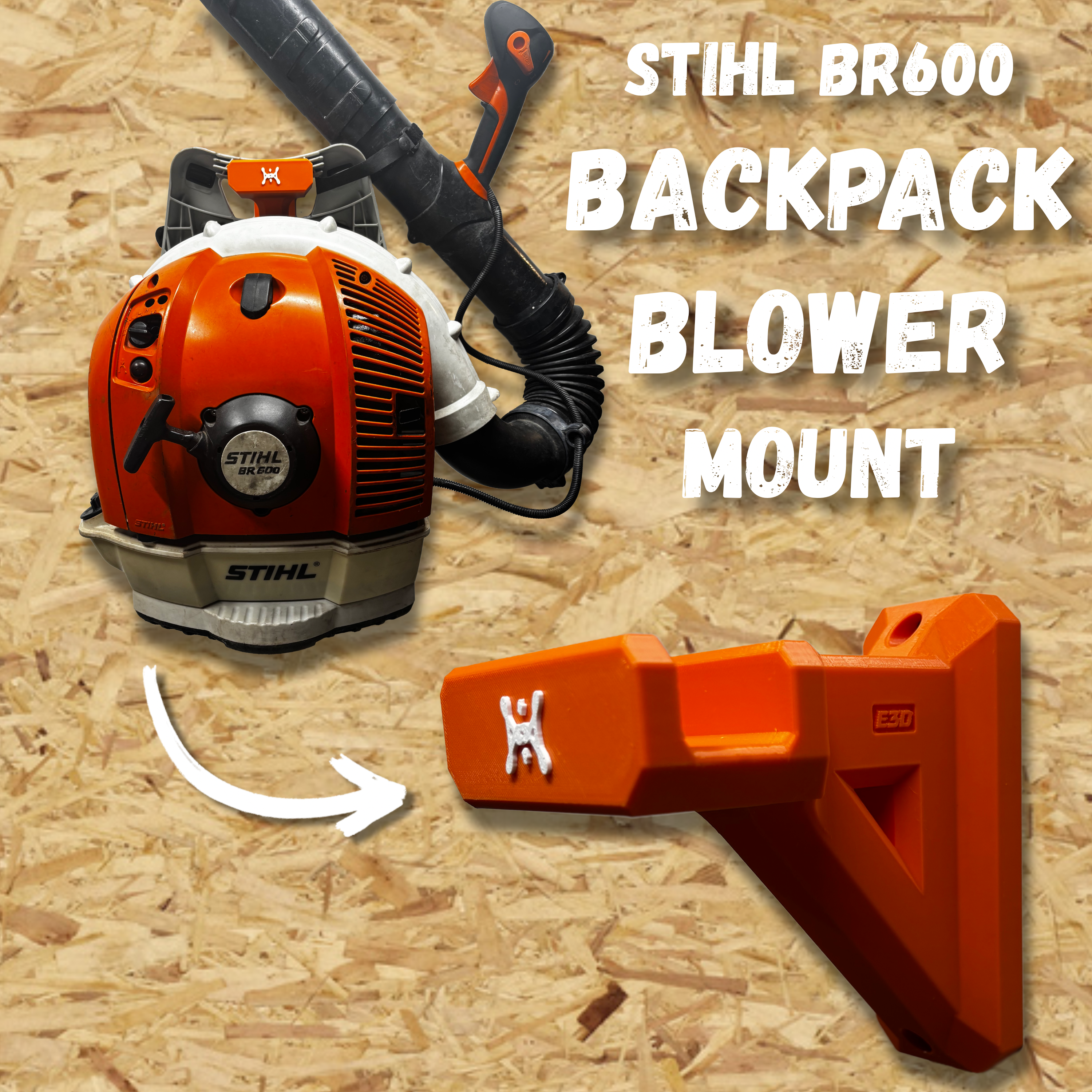 STIHL Backpack Blower BR600 Compatible Wall Mount Hanger