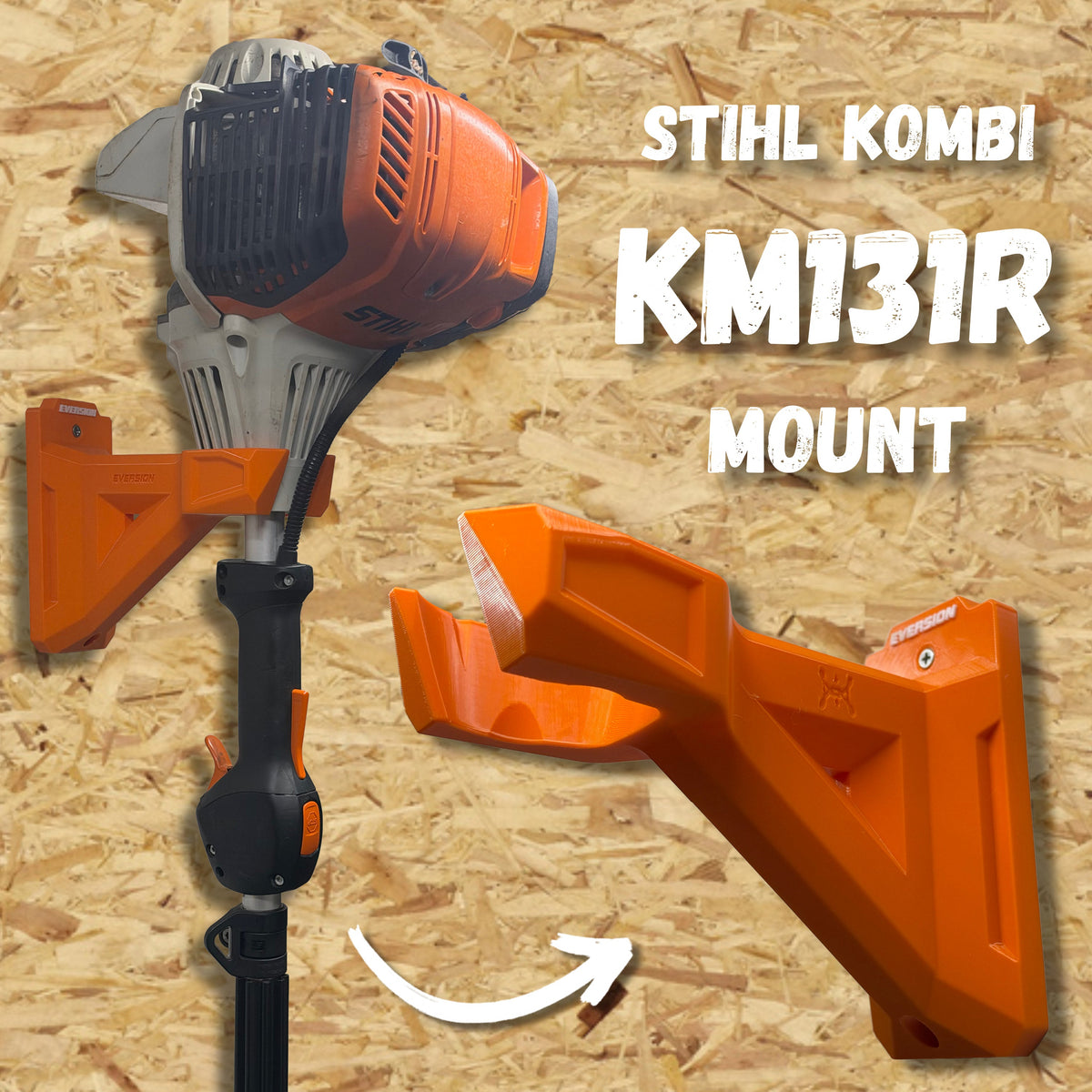 EVERSION Wall Mount Hanger compatible with STIHL Kombi Motor KM131R / KM111 / FS91R