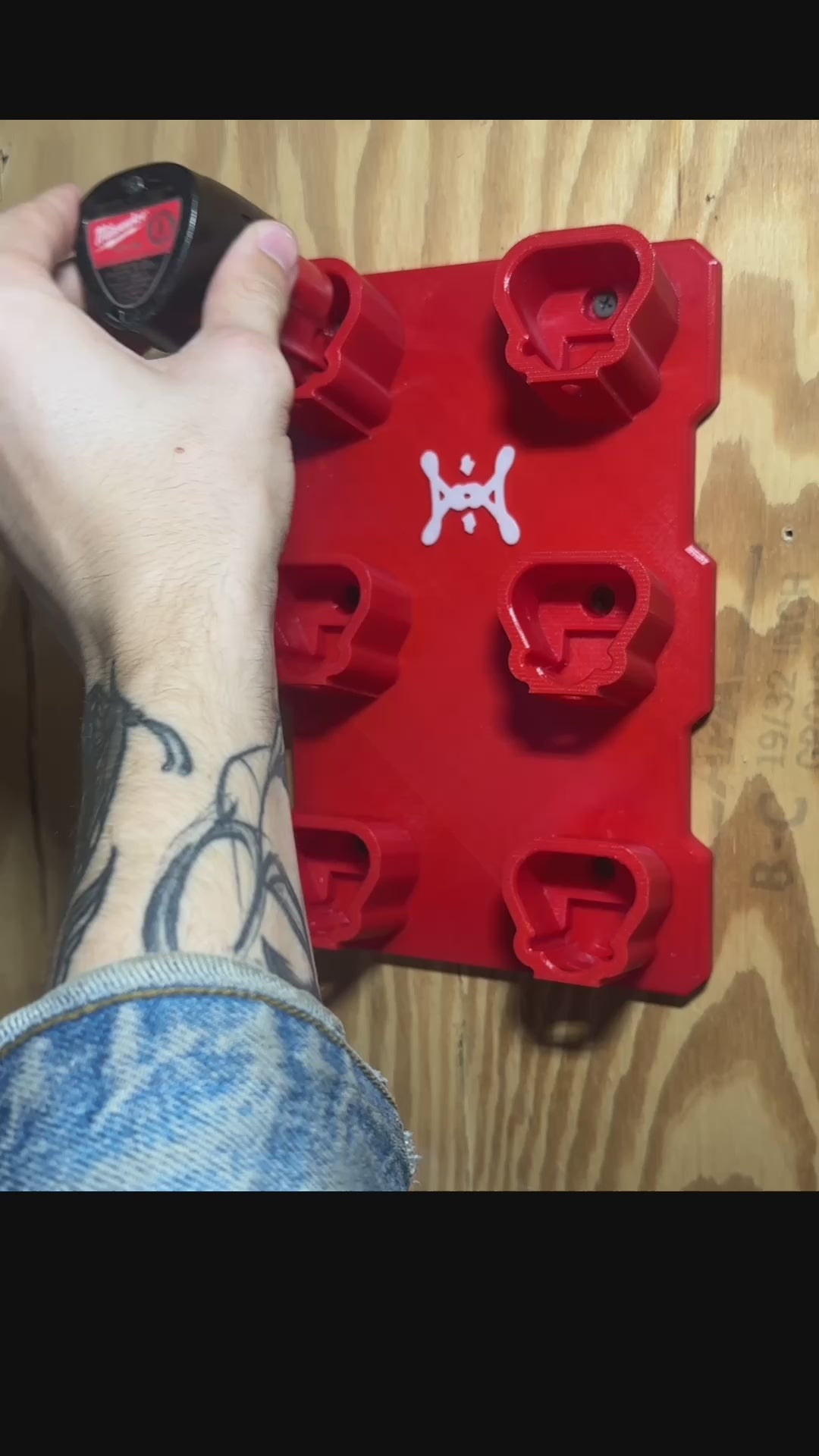 Milwaukee M12 Compatible 6-Bay Battery Rack Wall Mount