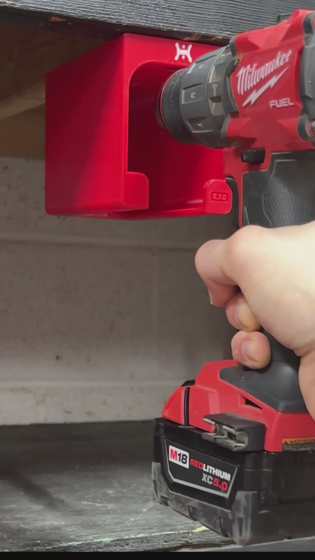 Milwaukee M18 & M12 Compatible Universal Drill/Impact Driver Holder Mount